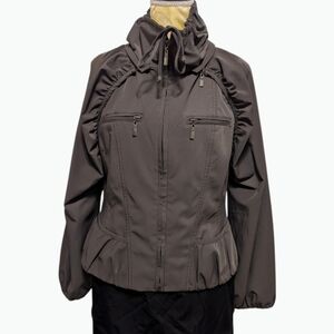 Women's Multi-way Convertible Charcoal Jacket To Vest. Dries Van Noten Style